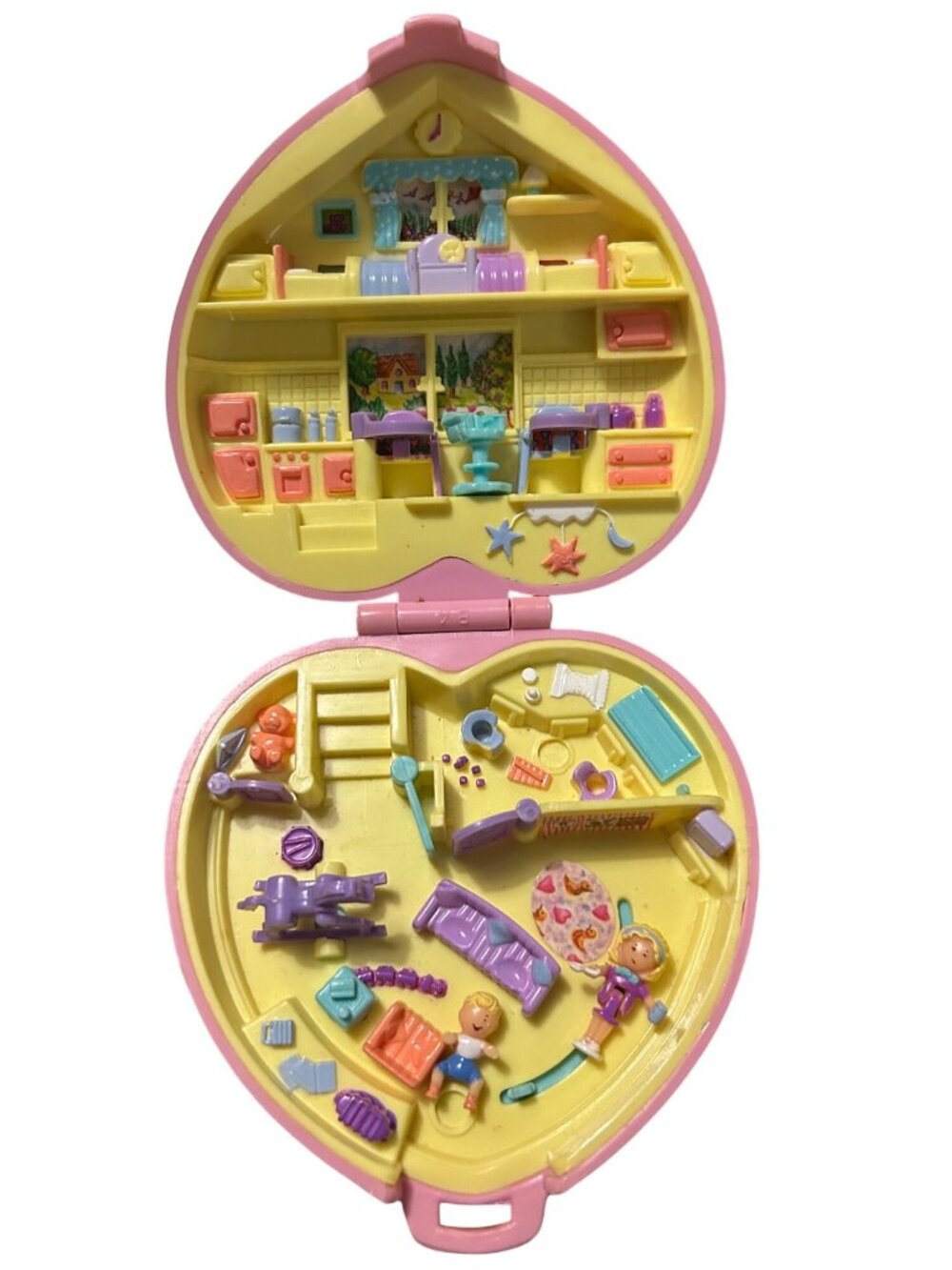 1994 Vintage Bluebird Polly Pocket Perfect Playroom Pink Heart Compact